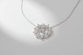 925 Sterling Silver Flower Necklace with Cubic Zirconia